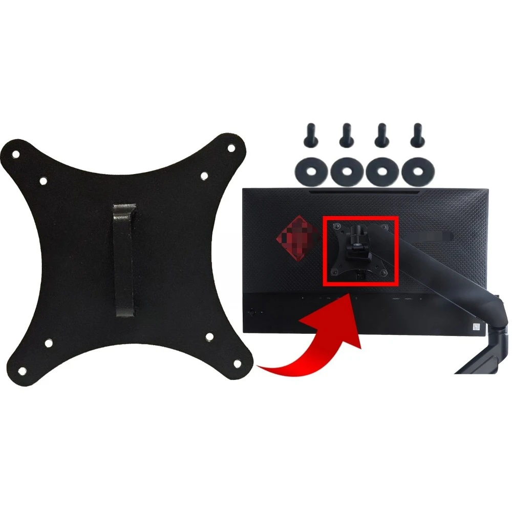 

Metal - VESA Wall Mount Adapter for HP OMEN X25 X25F Monitor Bracket Mounts to Stand / Arm / Desk Mount
