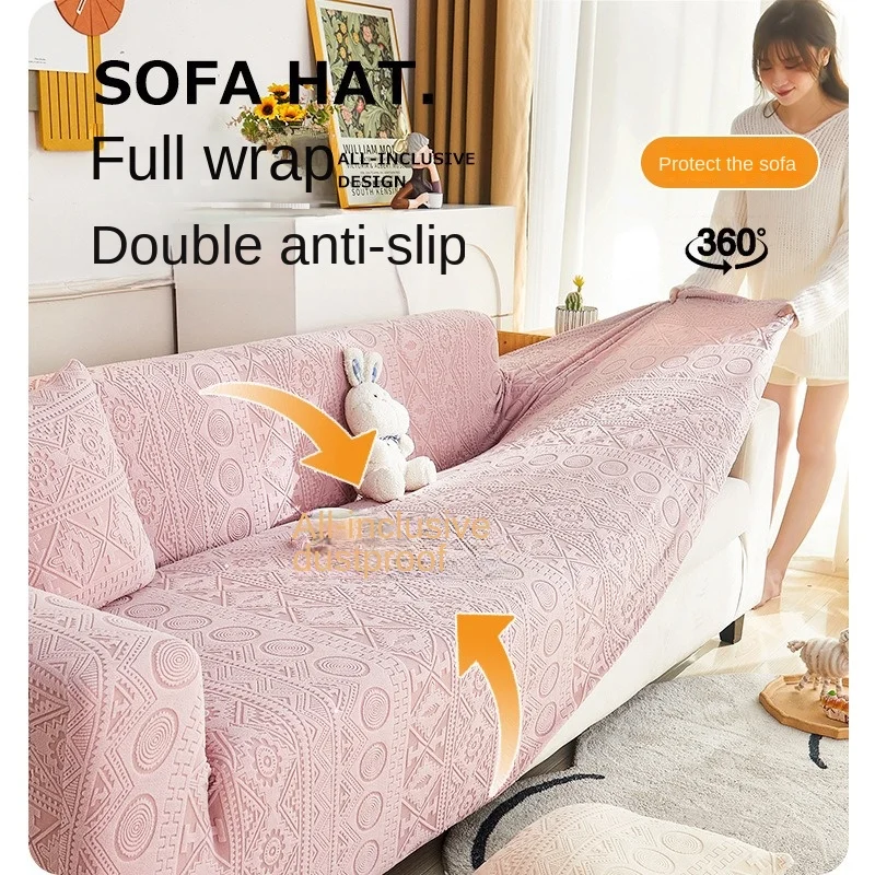 Sofa Slipcover 1 2 3 4 5 Seater Stretch Velvet Sofa Covers Non Slip Couch Covers for Sectional Sofa L Shape Furniture Protector
