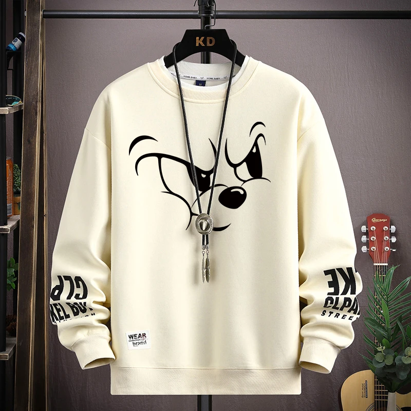 Homens mulheres moletom engraçado japão dos desenhos animados pulôveres gráficos harajuku cáqui manga longa camisetas 2025 moda masculina topo novo