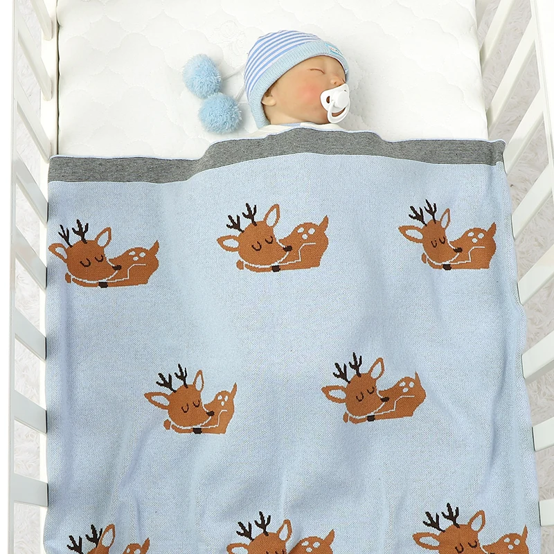 Baby Blanket Cotton Knitted Newborn Girl Swaddling Stroller Soft  Infant Boy Child Bedding Plaid Quilt 100*80CM Sleeping Covers