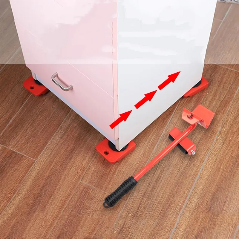 5 قطعة-المجموعة الثقيلة الأثاث رافع النقل المحرك رافع الشرائح عجلة سهلة الأثاث المحرك أداة مجموعة عجلة الأسطوانة بار اليد أيضا