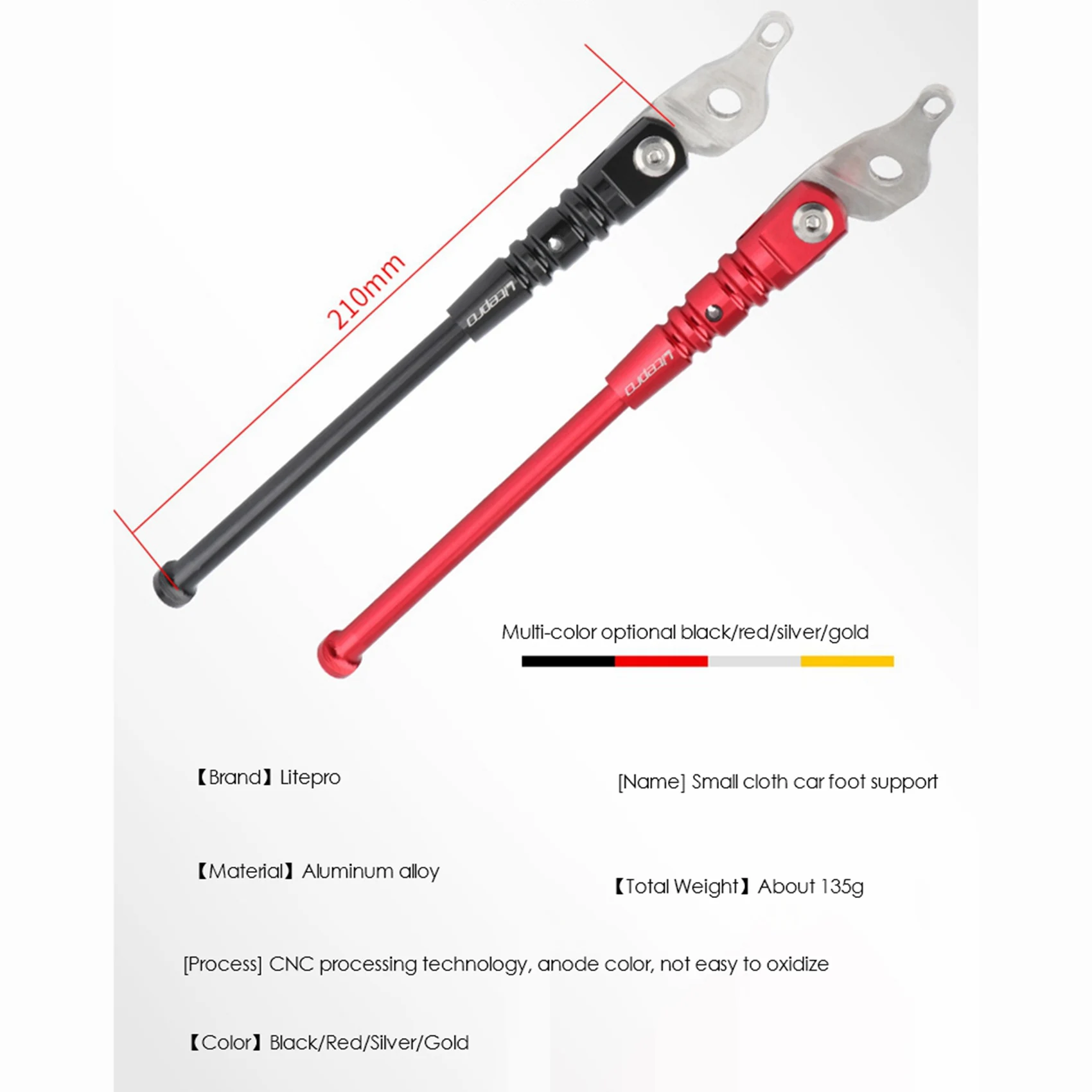 2X Litepro Cavalletto per bicicletta Cavalletto per bici da strada Cavalletto per mountain bike Portabiciclette per accessori Brompton (Argento)