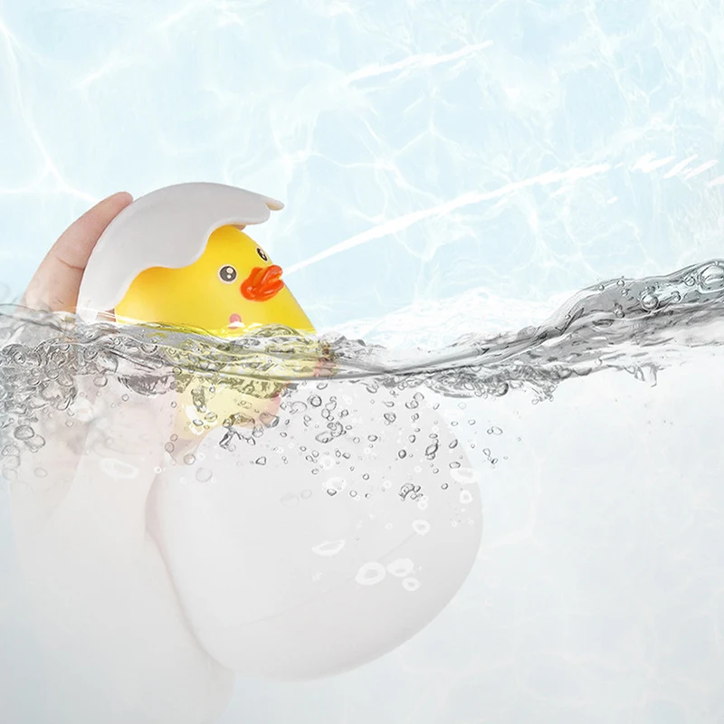 Baby Bathroom Bath Toy Little Yellow Duck Shower Head Kidsren's Bath Play Penguin Dinosaur Floating Spray Egg Water Bathtub Toy