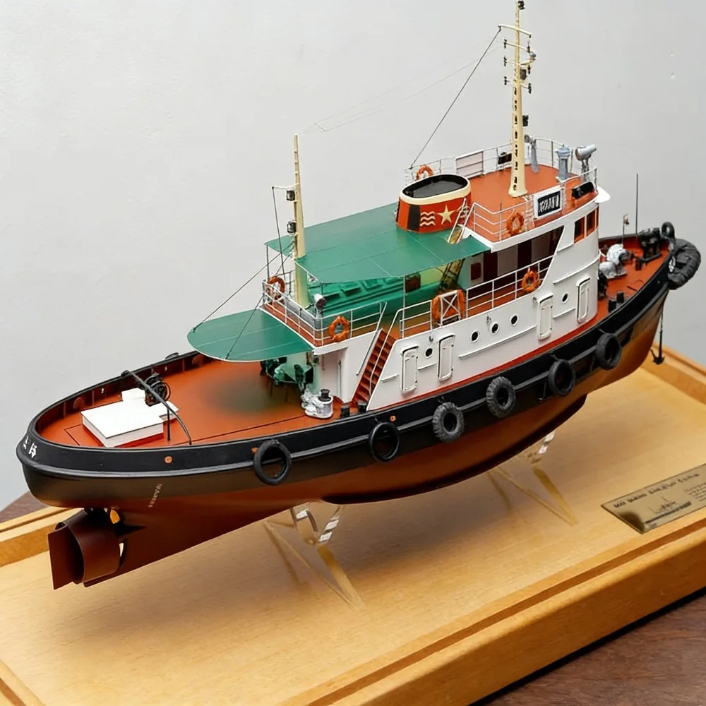 

1/24 RC Ships 121.6cm Wooden Hull Classic Yangtze River Port Remote Control Tugboat Rich in Detail RC Schiffe Model Ship Toy