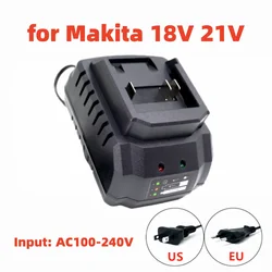 Battery Charger Suitable For Makita 18V 21V Li-ion Battery Portable Fast Charger for Makita Battery Replacement EU Plug US Plug