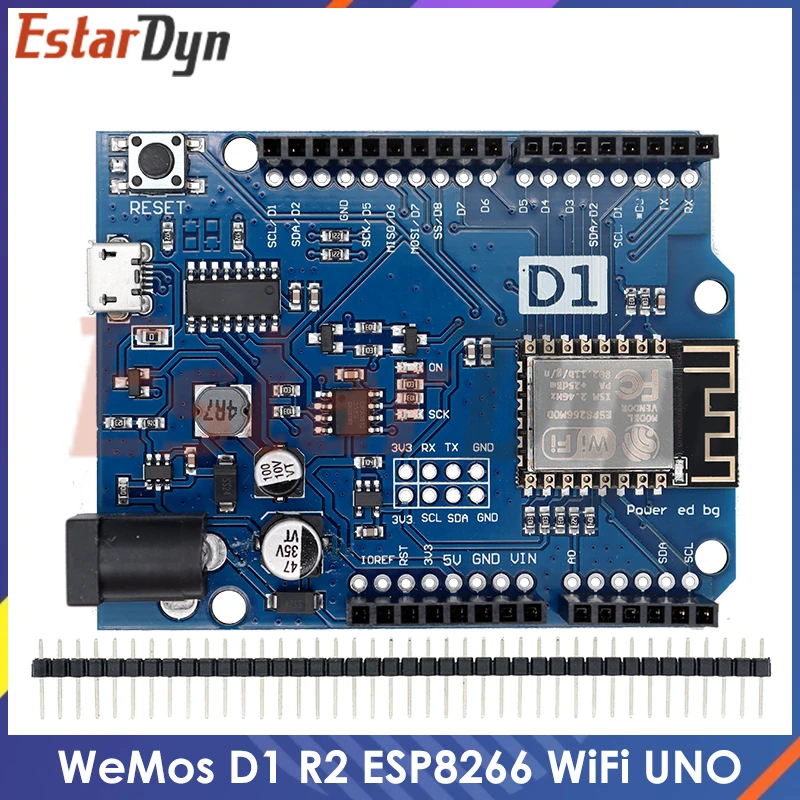 مُقيّم شامل لـ WeMos D1 R2 WiFi Uno Based ESP8266 لمشاريع Arduino وNodeMCU