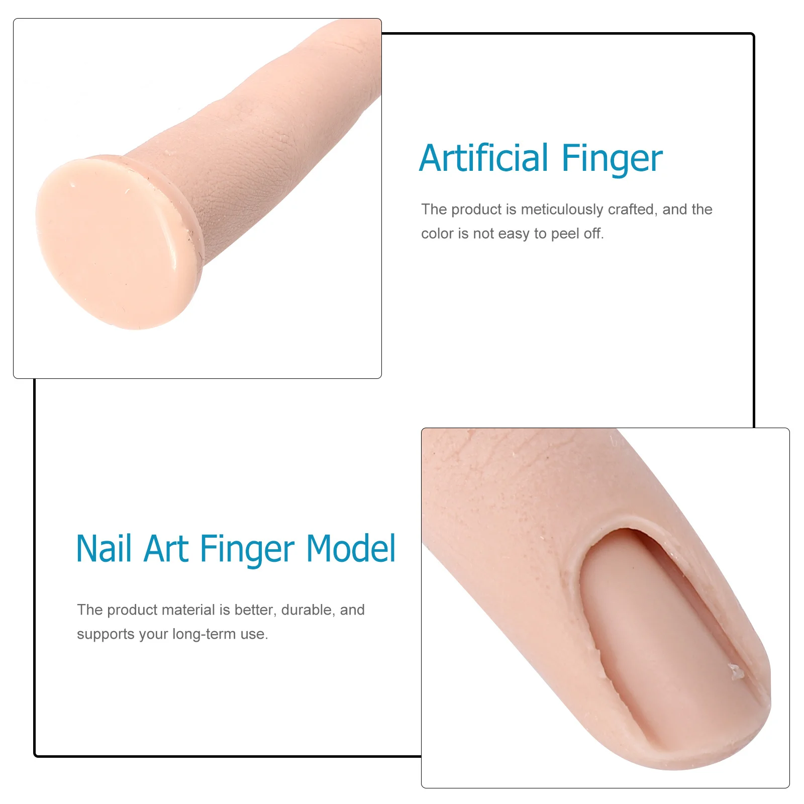 

1pc Silicone Nail Art Finger Lifelike Manicure Practice Tool Durable Fake Finger For Nail Supply