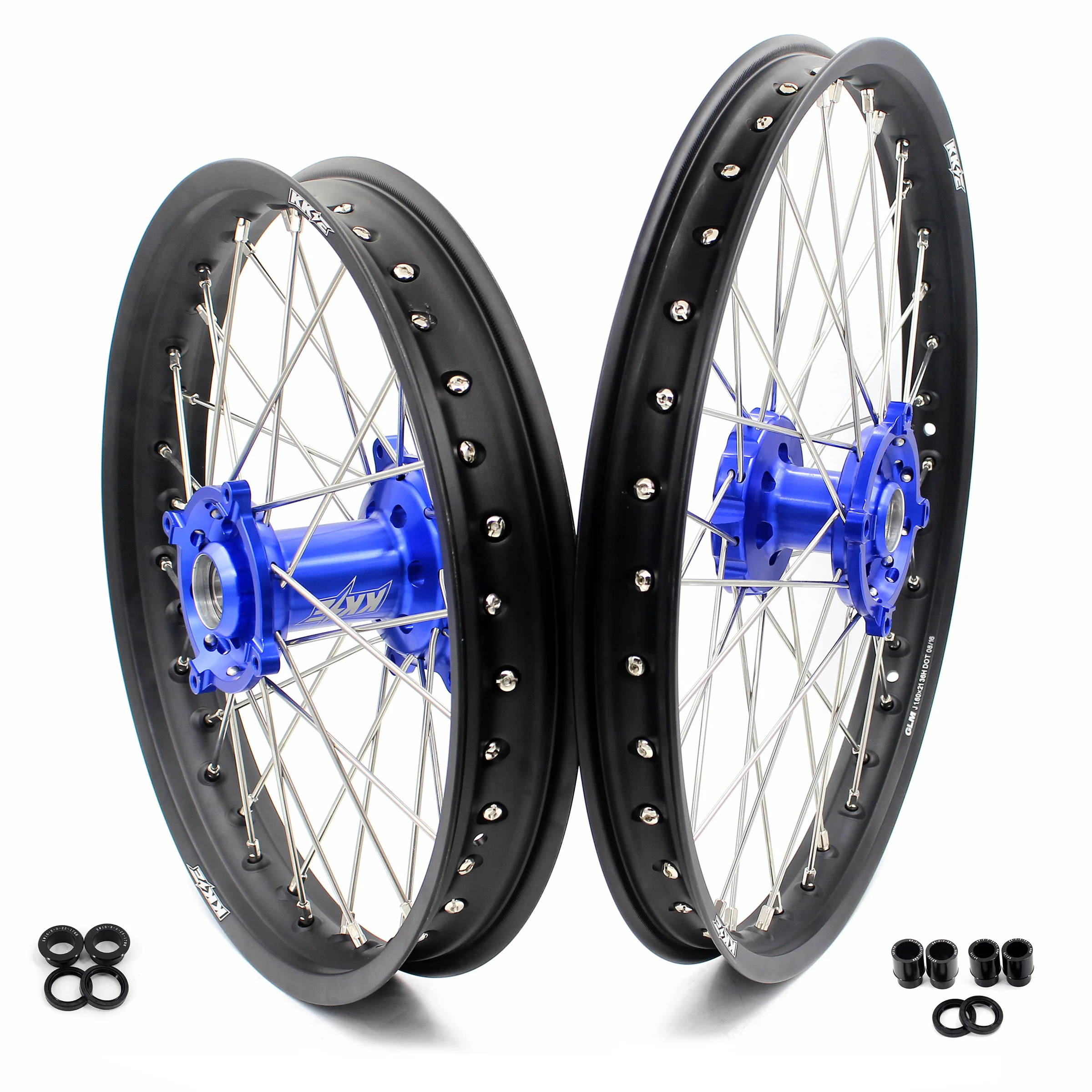 

【2025】 Комплект дисков из сплава для внедорожных мотоциклов, подходит для KAWASAKI KX250F KX450F 2006-2023 KX250 KX450 2019-2023 2006-2007, синий