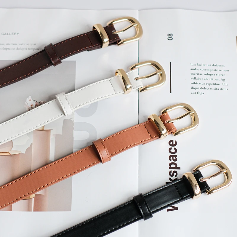 Ladies Pin Buckle belt simple casual casual casual casual tie-in Korean version of the new 2024 Summer Jeans Belt Woman