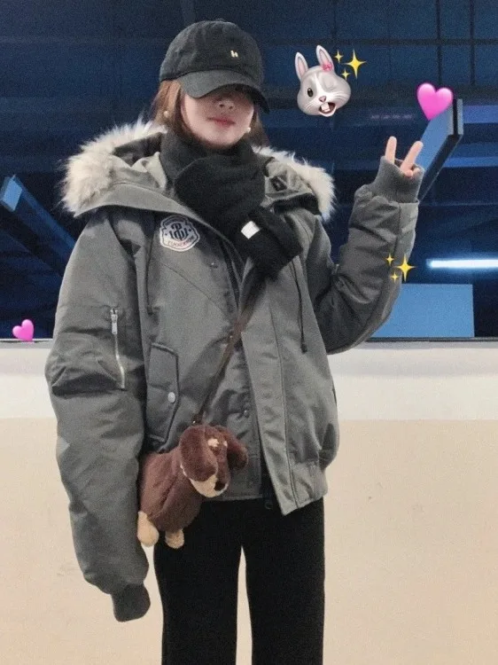 

Зимняя парка Thiened с капюшоном и меховым воротником, хлопковая, в стиле ретро, теплая, для повседневной носки, универсальная, новинка сезона