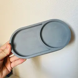Oval Storage Tray Concrete Mold Trinkets Heart-shaped Display Plate Plaster Mold Candle Holder Terrazzo Silicone Mold