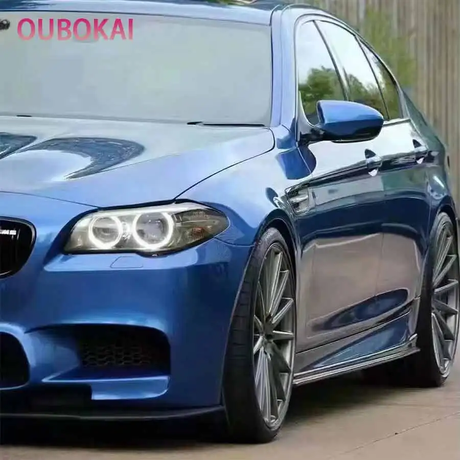For BMW 5 Series M5 F10 F18 Carbon Fiber Side Skirts Side bumper Splitters Side skirt Cupwings Apron Side panel  body kit view 6