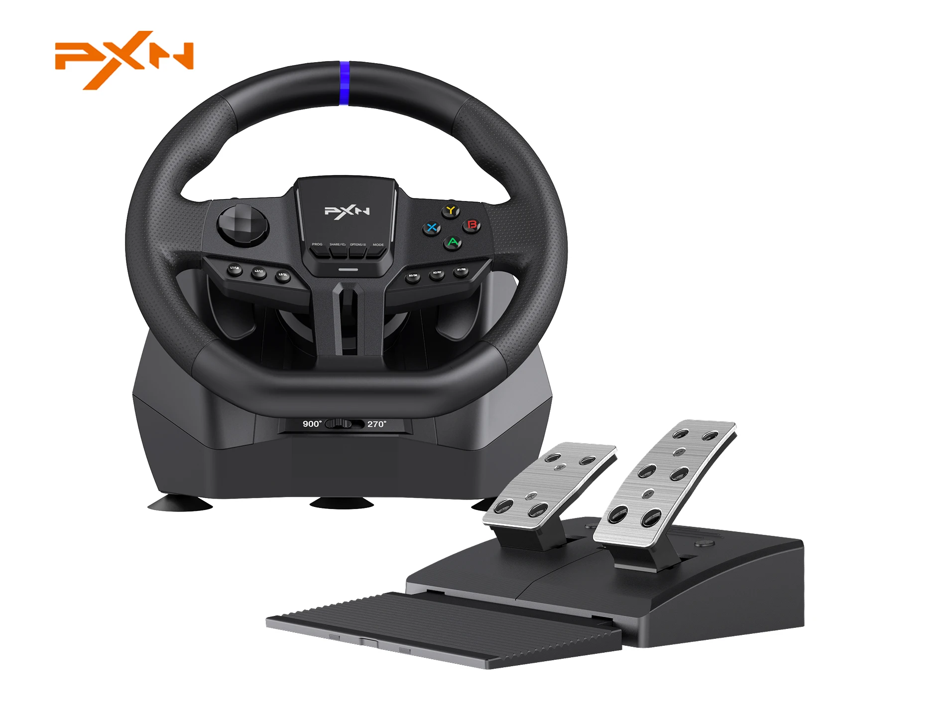 PXN V900 GEN2 Racing Steering Wheel 270°/900° Rotation Gaming Steering Wheel for PC, PS4, PS3, Switch, Xbox One,Xbox Series X/S