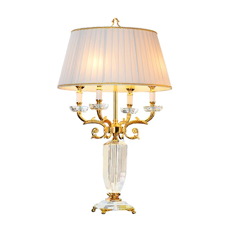 

Modern Nordic Design Decoration Bedroom Bedside Night Light Home Crystal Gold Luxury Candelabra Led Table Lamp Desk