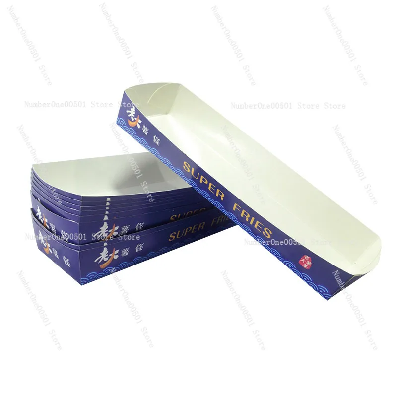 100pcs/lot Custom Snack Paper Box for French Fries/Square Paper Box/Disposable Paper Box for TaiWan Super Long 30mm French Fries