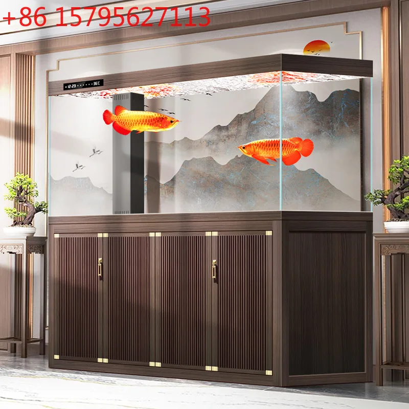 

Новый китайский аквариум, большой аророванный аквариум, офисный бытовой ультра-белый стеклянный аквариум