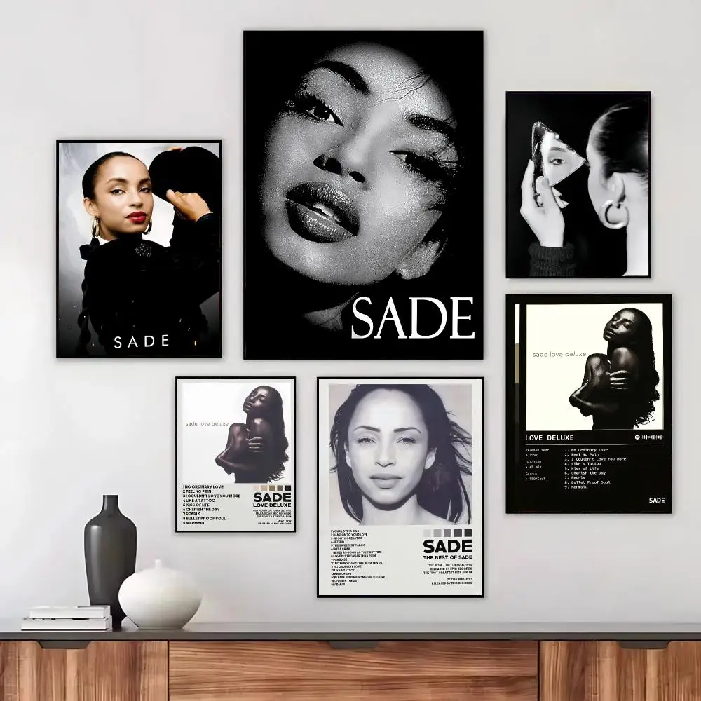 Legendary Singer S-Sade Poster Wall Art Printed Decor Sticker Stylish Home Gift for Living Room Bedroom Corridor Cafe
