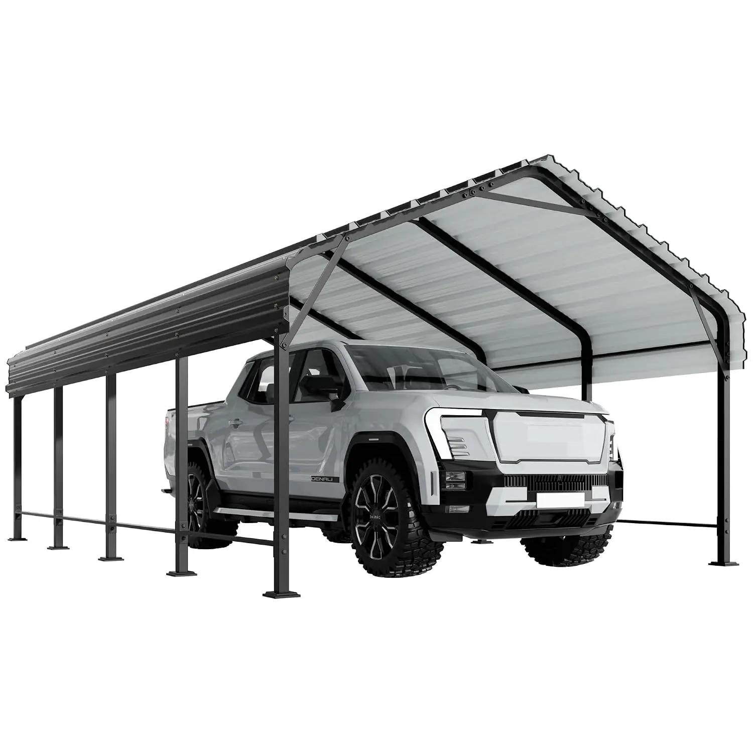 12x20 FT Heavy Duty Metal Carport Canopy Outdoor Vehicle Shelter, Custom