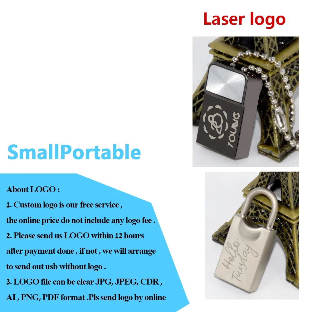 50pcs/lot Top Quality Usb 2.0 Flash Drive Metal Waterproof Pen Drive 4GB 8GB 16GB 32GB 64GB Pendrive Business Gift Free Logo