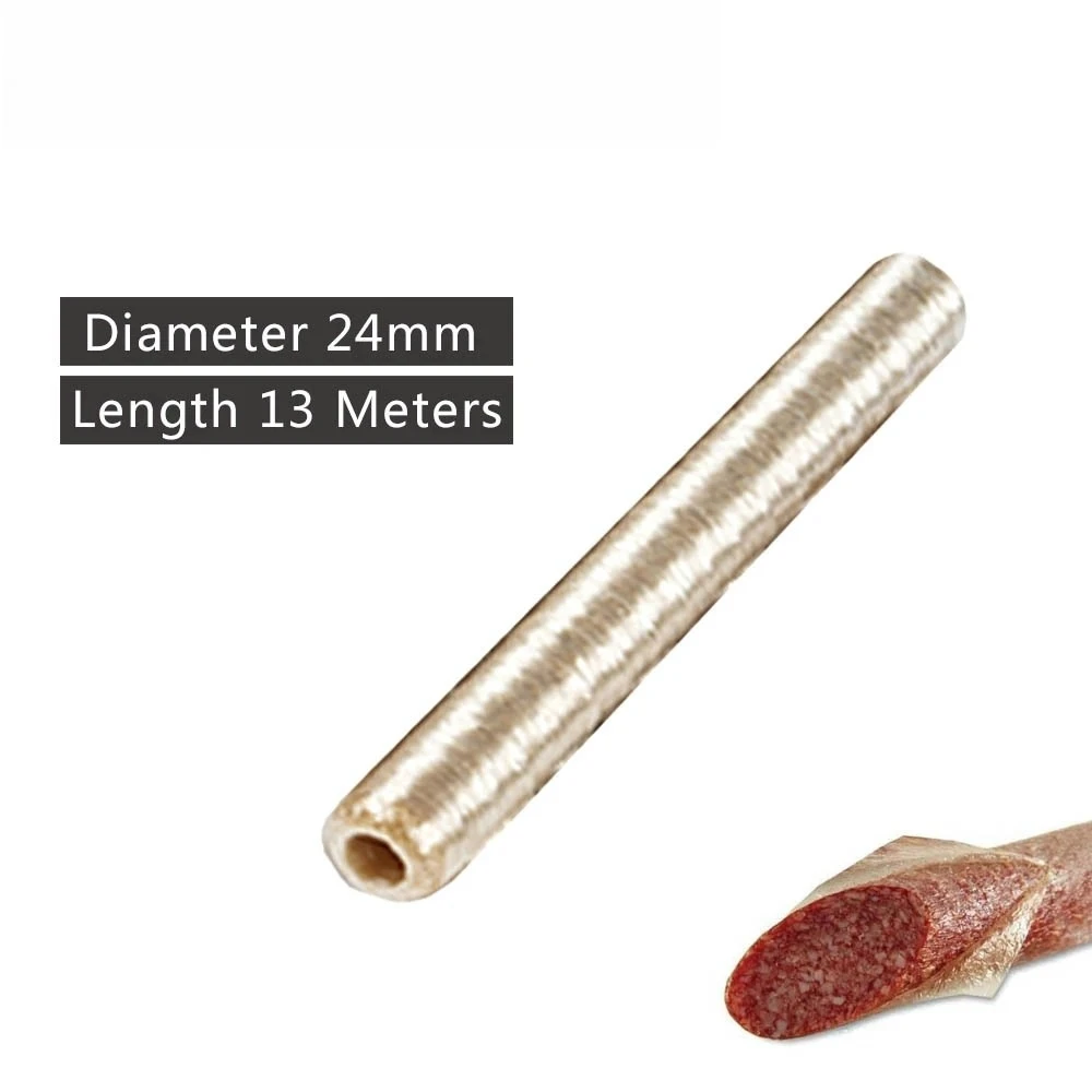 1pc 13 Meter Cellulose Sausage Casing 24mm Diameter Halal Vegan Ham Kitchen Supplies Sausage Enthusiasts Charcuterie Board