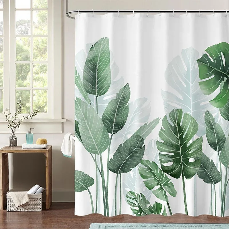 

Simple 3D polyester waterproof bathroom shower curtain DIY digital printing shower curtain