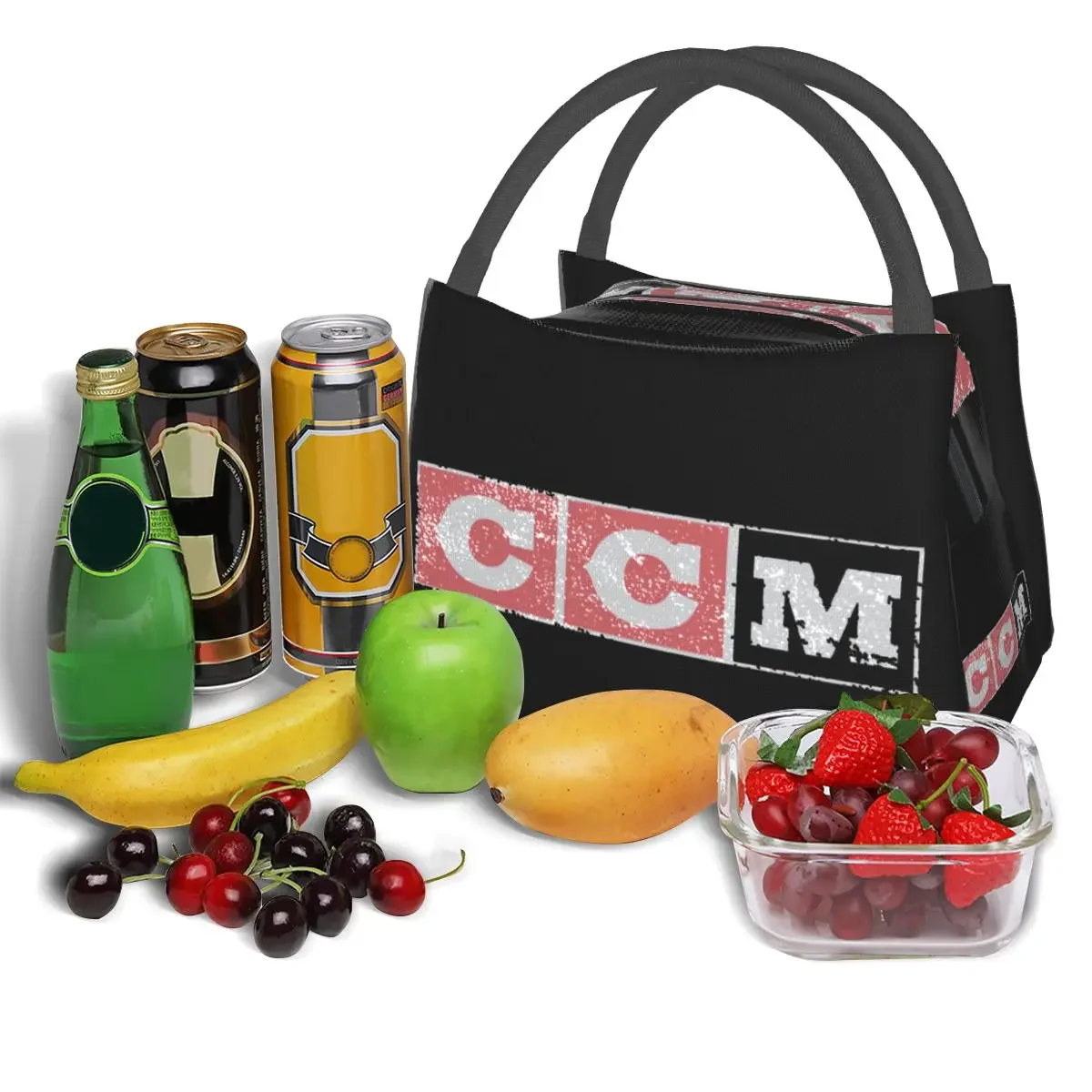 CCM Retro Ice Hockey Logo Lunch Bag Insulated Bento Box Portable Lunch Tote Picnic Bags Cooler Thermal Bag for Woman Girl Office