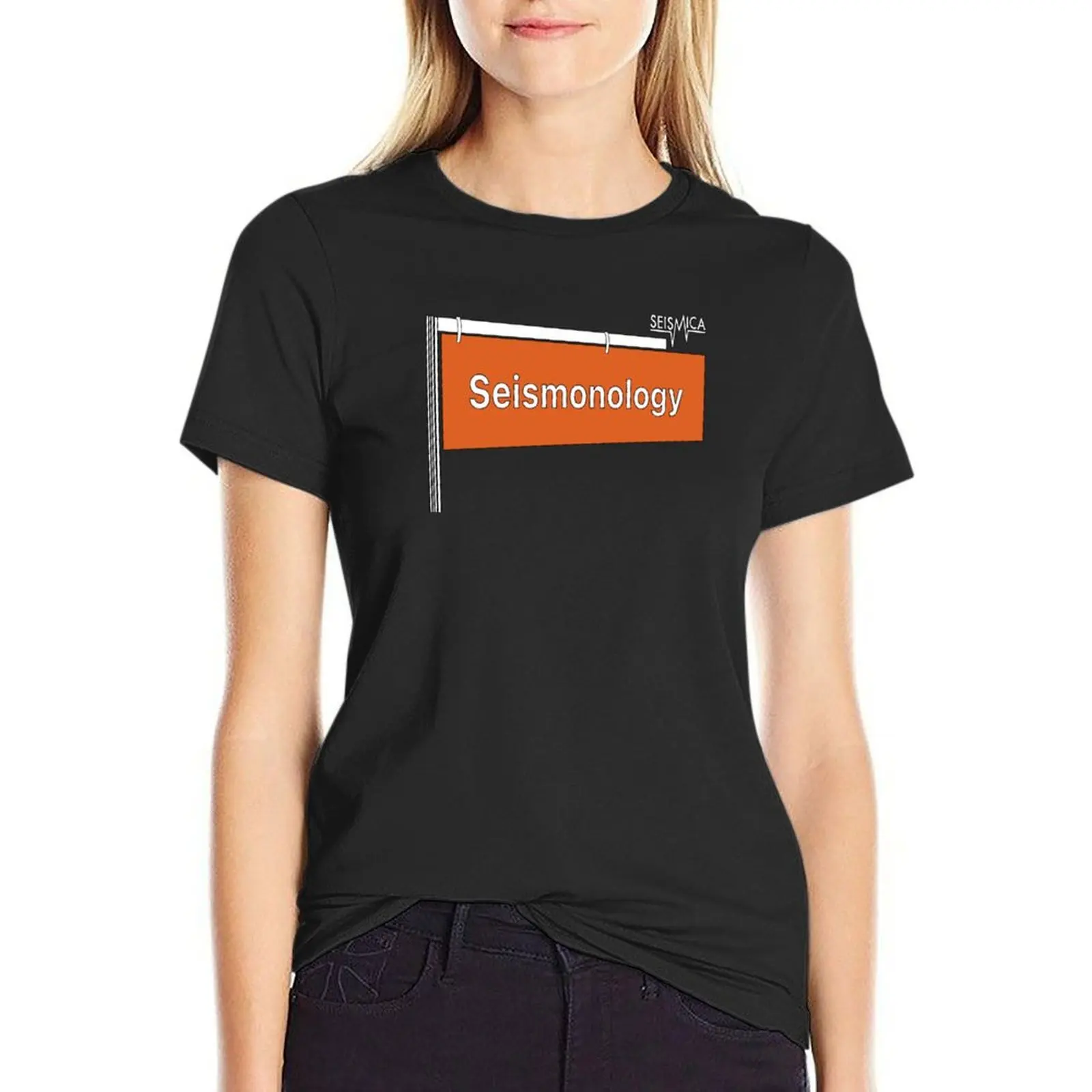 

Seismonology sign T-Shirt lady clothes korean fashion black t shirts for Women