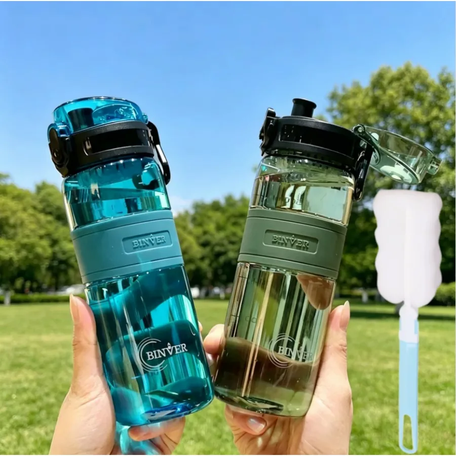 500ml Large Capacity Plastic Water Bottle Leak-proof Anti-fall Drinkware Portable Outdoor Sports Water Bottle for Kid Gym Travel