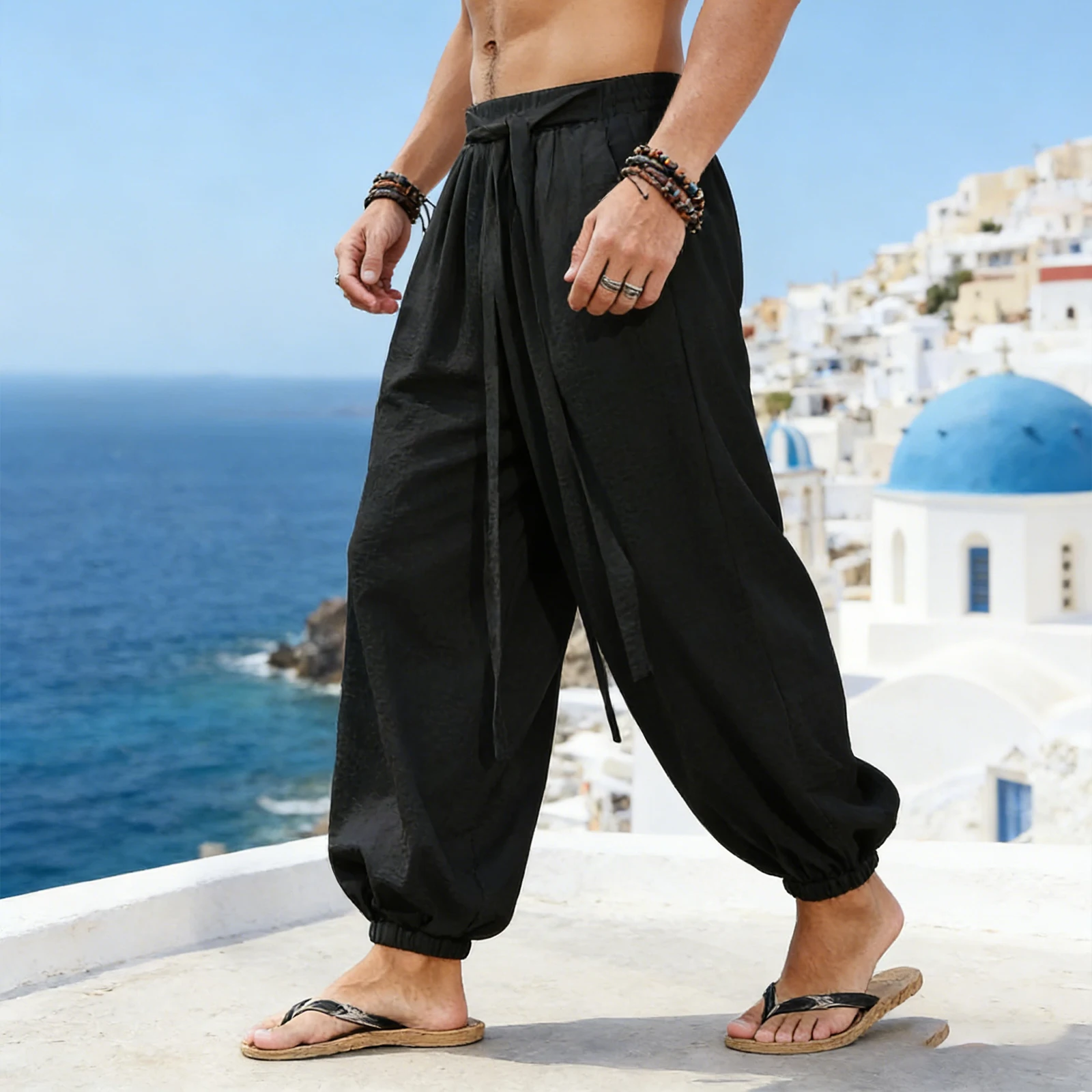 FGKKS Brand New Men Pants Fashion Loose Style Comfortable Cotton Pants Man Black Solid Trousers