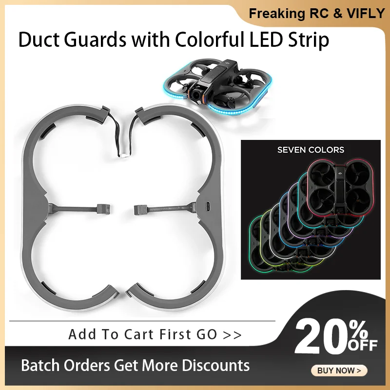 VIFLY Duct Guards with Colorful LED Strip for DJI Avata 2