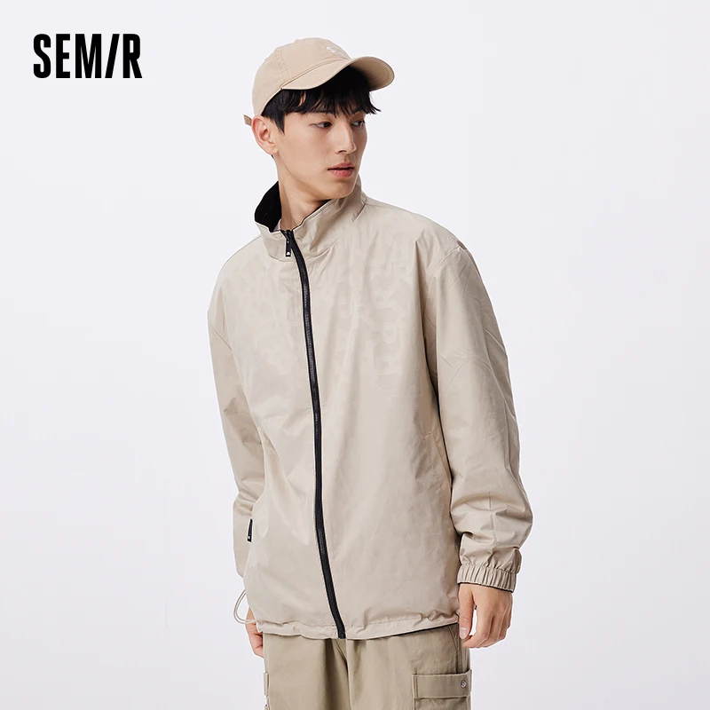 Semir Coat Men Autumn Two-Sided Wear Fashion Trendy Three-Defense Men Jacket Simple Versatile Stand Collar Outdoor Top