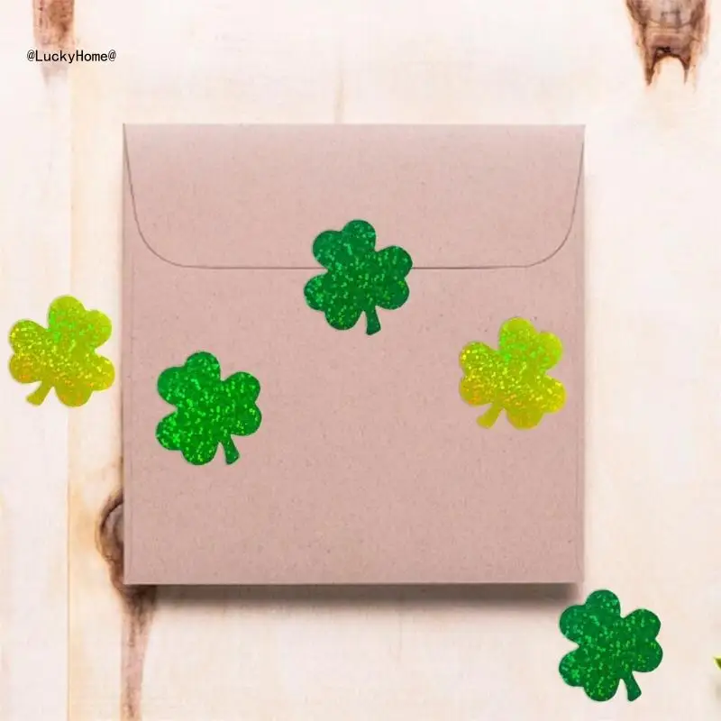 Shamrock Sticker Wrapping Label Self Adhesive for Party Decoration Scrapbooking 11UA