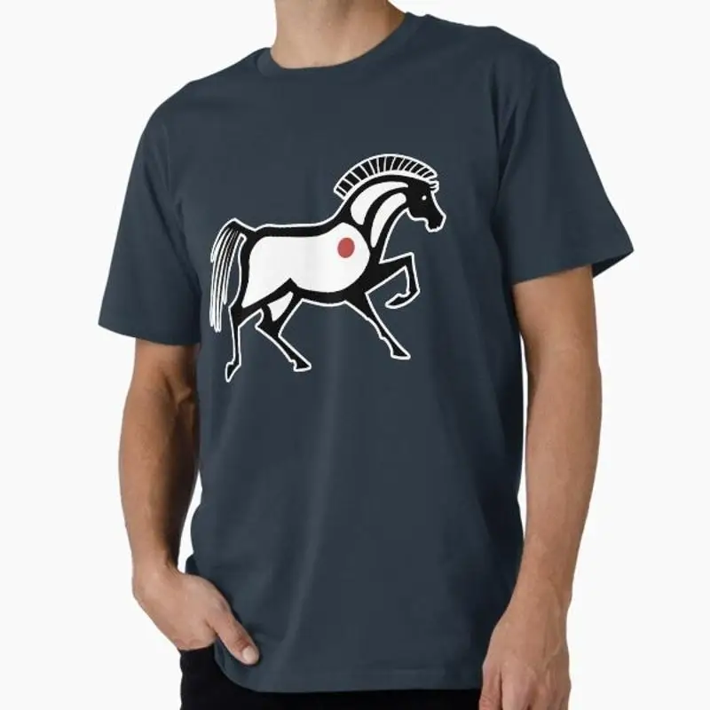 Horse Glyph White Background T shirt Made USA AUS M 2XL