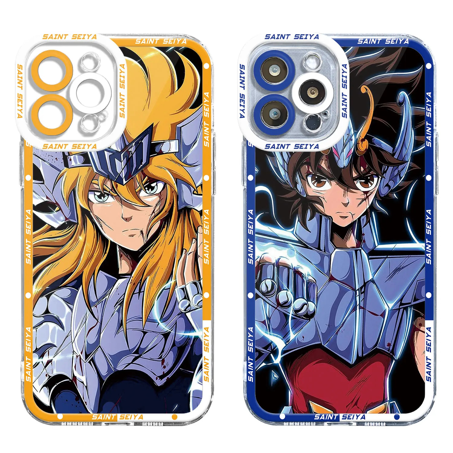 Custodia trasparente Saint Seiya Hyoga Shiryu per iPhone 14 Pro Max 8 6 7 15 14Plus 11 12Pro SE 2022 XR XS 13 mini X XS Max Cover in Silicone