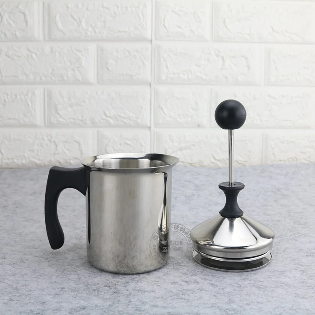 

Stainless Steel Milk Frother Manual Latte Art Pitcher For Cappuccino Macchiato Hand Pump Creamer Coffee Tool Kitchen