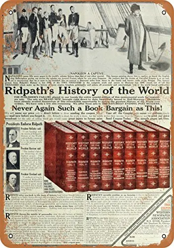 Metal Sign - 1910 Ridpath's History of The World Books - Vintage Look