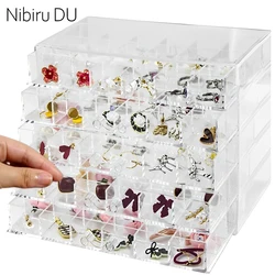 Transparent Jewelry Storage Box 72/79/120 Grids Multi-layer Plastic Display Holder with Drawer Nail Diamonds Organizer Nail Art