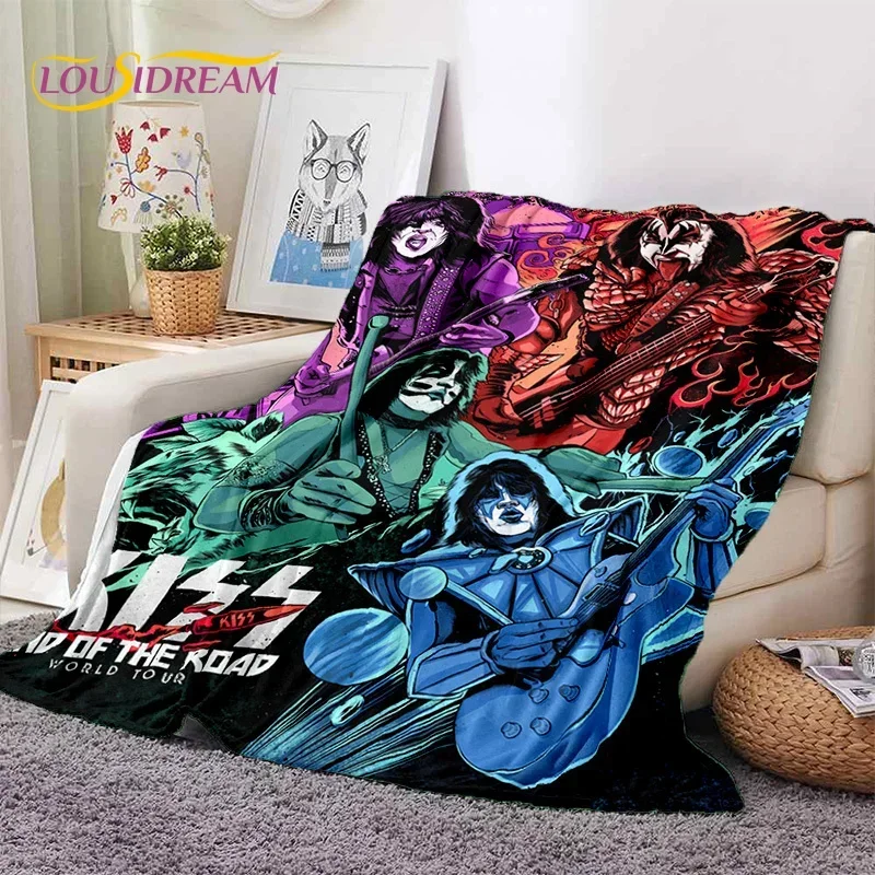 Picture 4: Kiss Rock Heavy Metal Band Gene Paul Soft Flannel Blankets,Throw Blanket Comfortable Blanket for Picnic Beds Sofa Home Bedroom