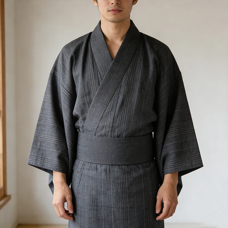 

Japanese Traditional Kimono Belt Men Yukata Kaku Obi Belt Easy Tie Strap Wasitband Waist Wrap Samurai Cosplay Costume