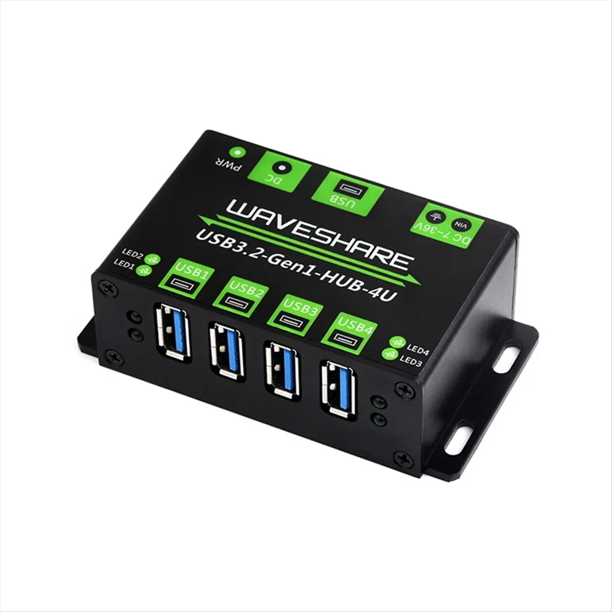 A003  USB3.2 HUB 4U Extended 4-Way USB 3.2Gen1 Interface 5Gbps Industrial Grade HUB Adapter Compatible with MacOS