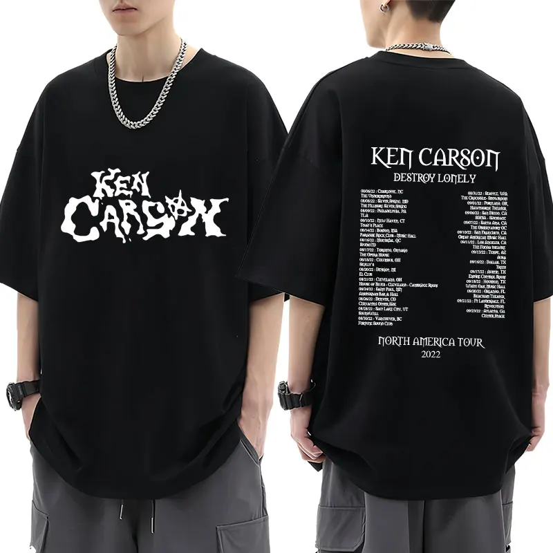 Кен Карсон Destroy Lonely North America Tour футболка мужская Harajuku хип-хоп футболка в готическом стиле хлопковые повседневные свободные футболки Y2k