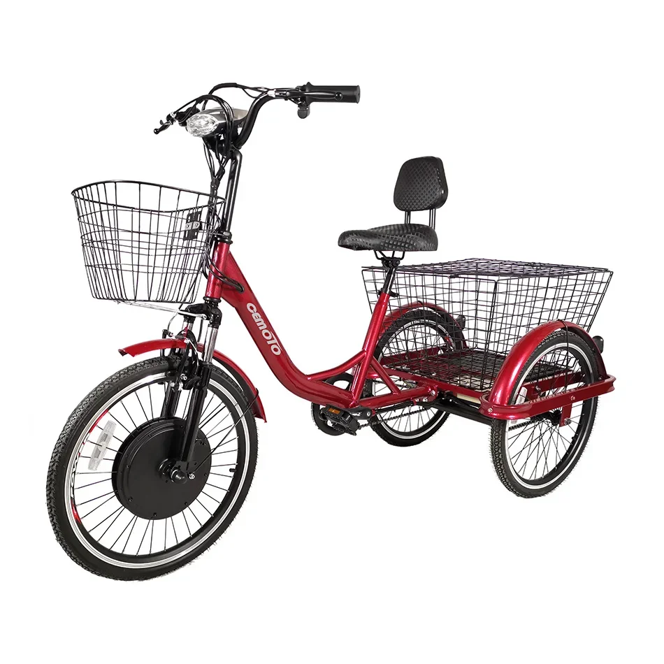 Cheap Price 48v 500w 22 Inch  3 Wheel Electric Bike Lithium Battery Powered Electric  Tricycles For Adult