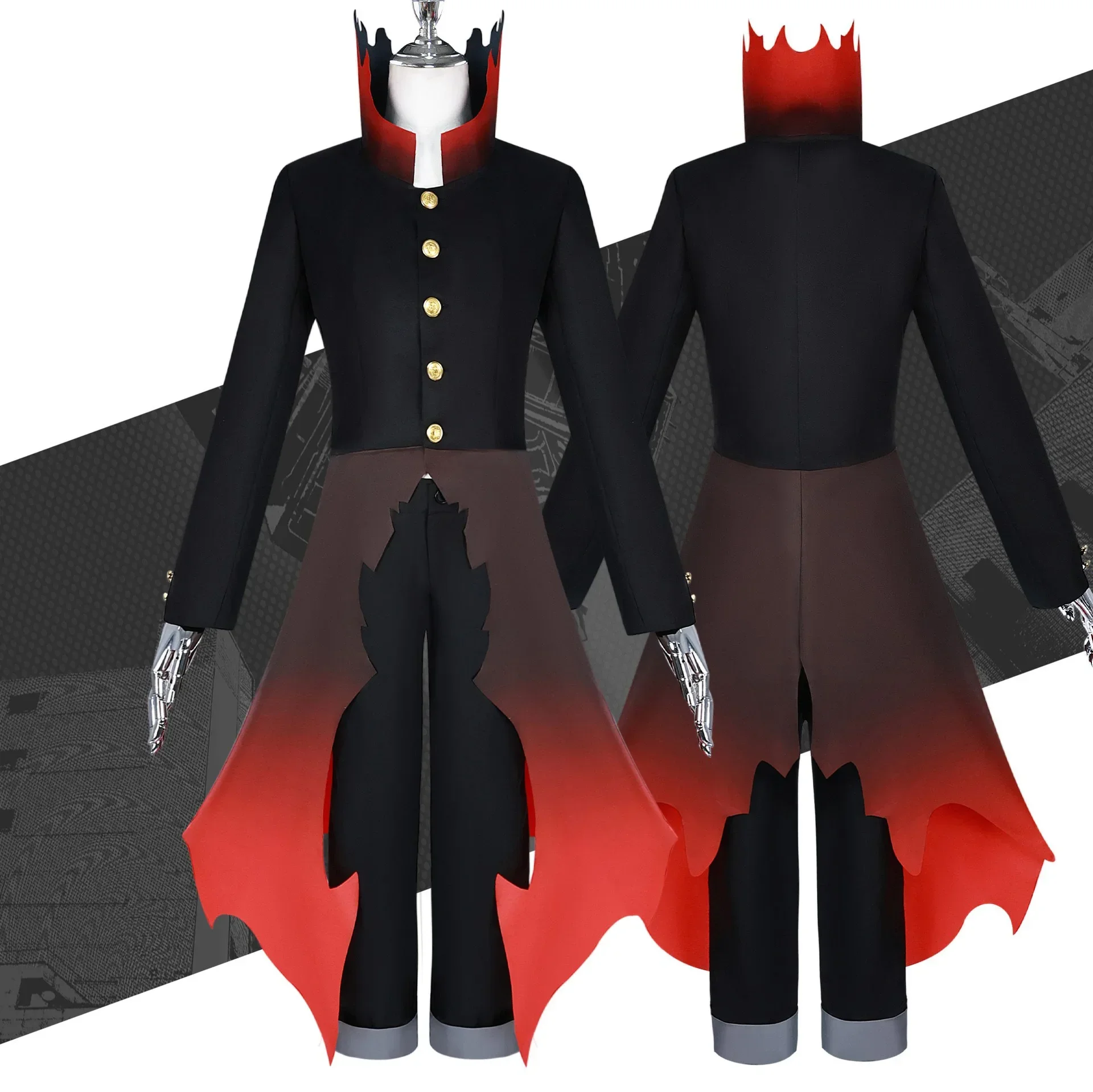 

Anime Costume Half Mask Tattoo Danda Ken Takakura Ken Okarun Cosplay Sticker Turbo Mode Red Trench Halloween Party Men Outfits