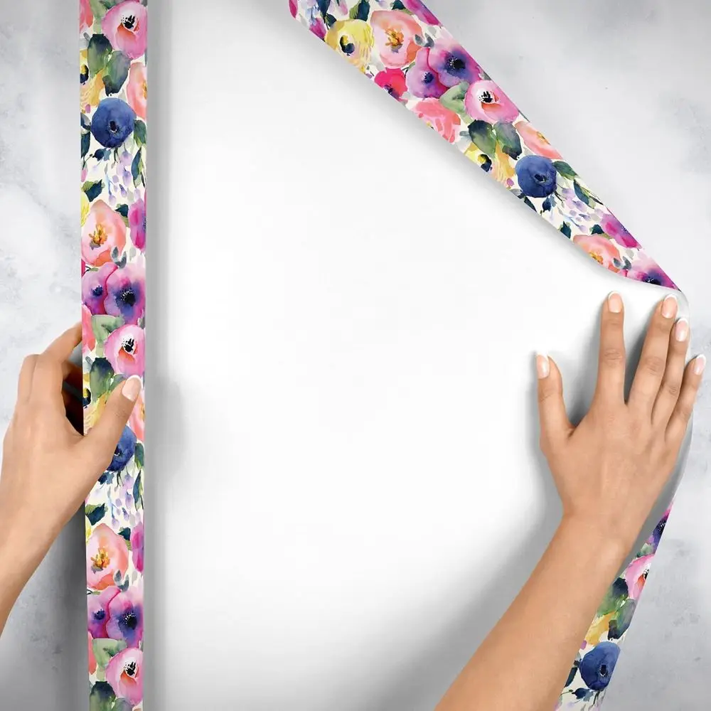 8 rouleaux de papier d'emballage cadeau fleur aquarelle 5 pieds x 30 pouces
