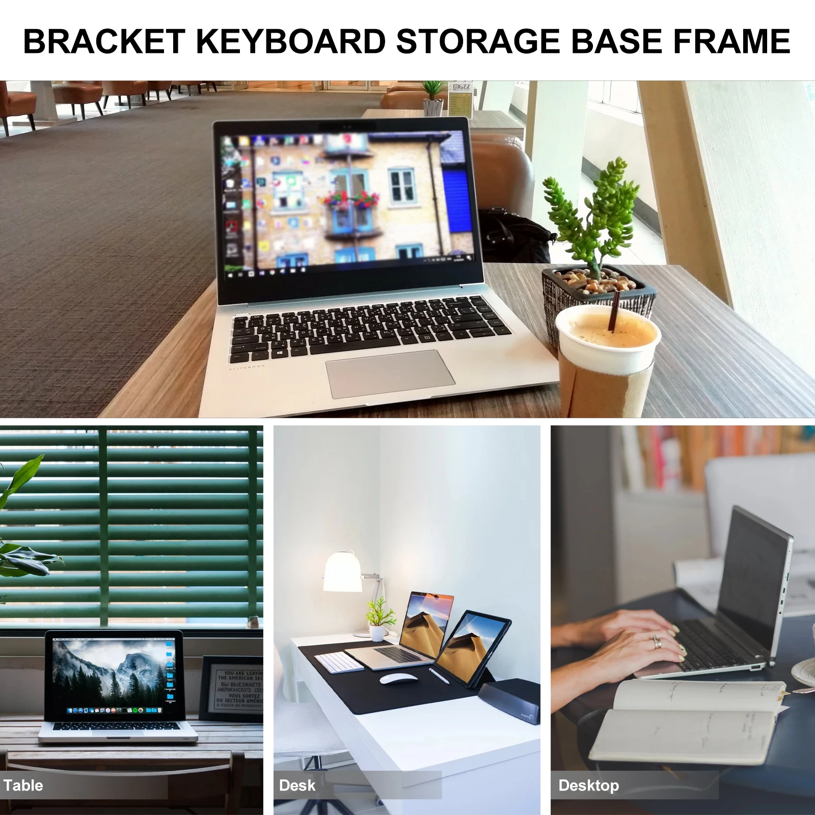 

HighQuality Plastic Laptop Elevated Rack White Computer Shelf Thickened Material LoadBearing Waterproof Storage Monitor Table