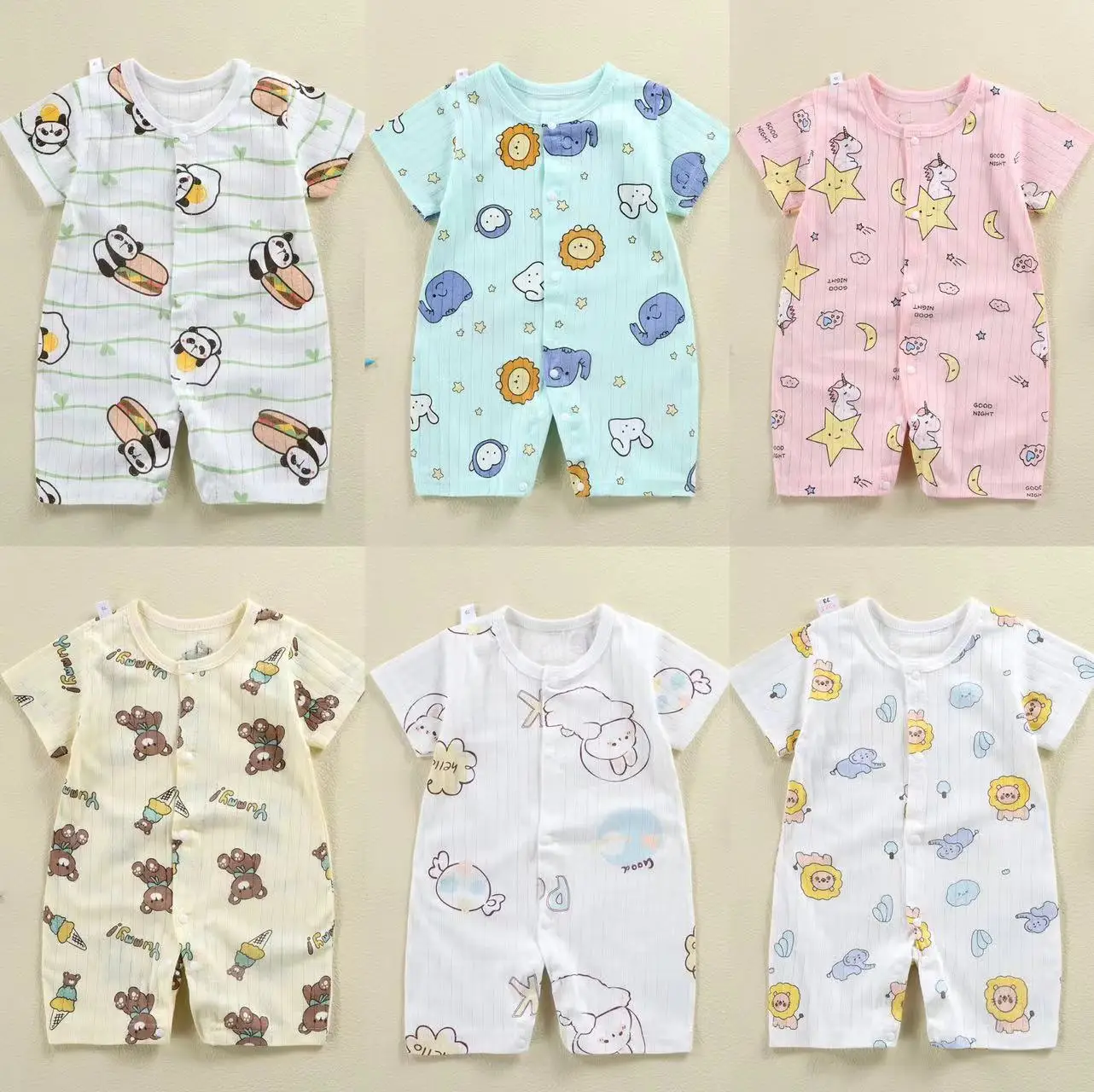 Soft Breathable Baby Bodysuit for Newborns Summer Romper Unisex Infant Clothing Cute Tight Fit Jumpsuit Baby Girl Boy Clothes