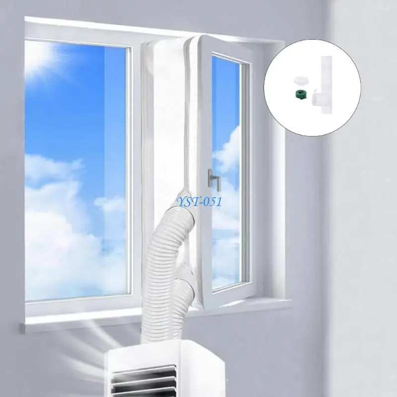 E15A Light Weight Air Conditioner Window Seal Cover Insulation Curtain with Zippers
