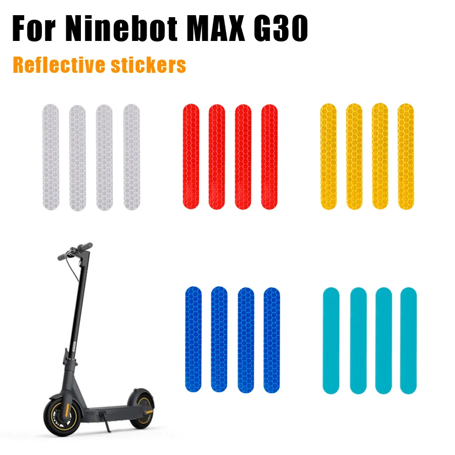 4pcs/set New Front Rear Wheel Cover Eflective Sticker for Ninebot Max G30 Electric Scooter Warning Dustproof Reflective Sticker