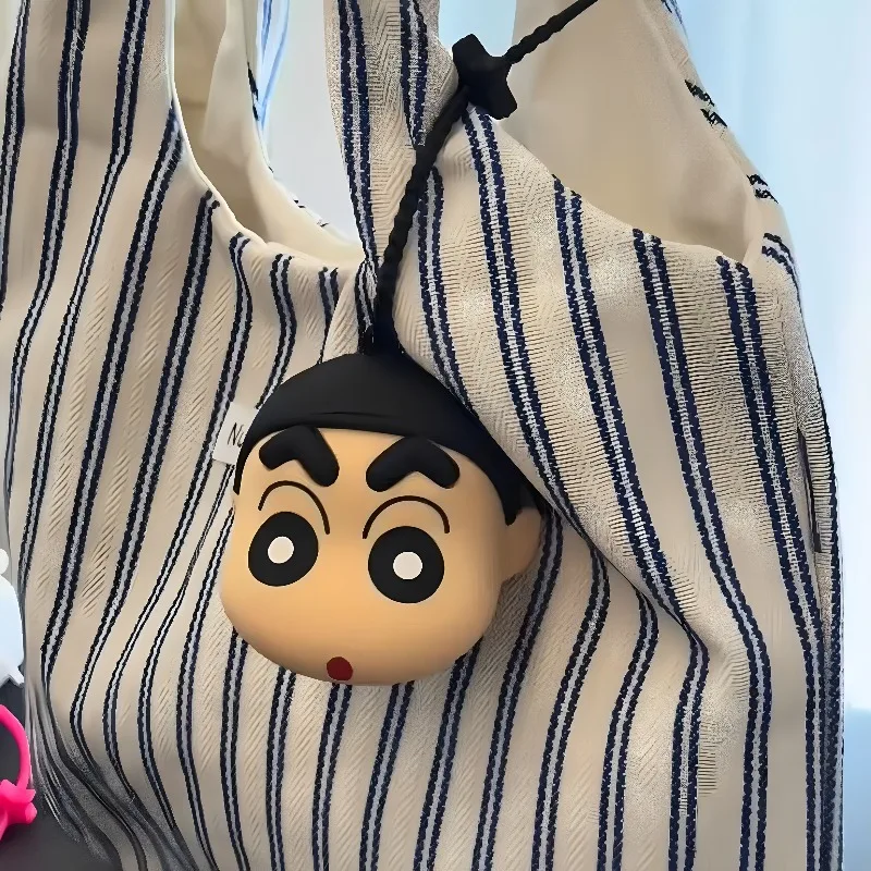 

Cartoon Crayon Shinchan Wallet Keychain Accessory Silicone Earphone Storage Creative Anime Gift