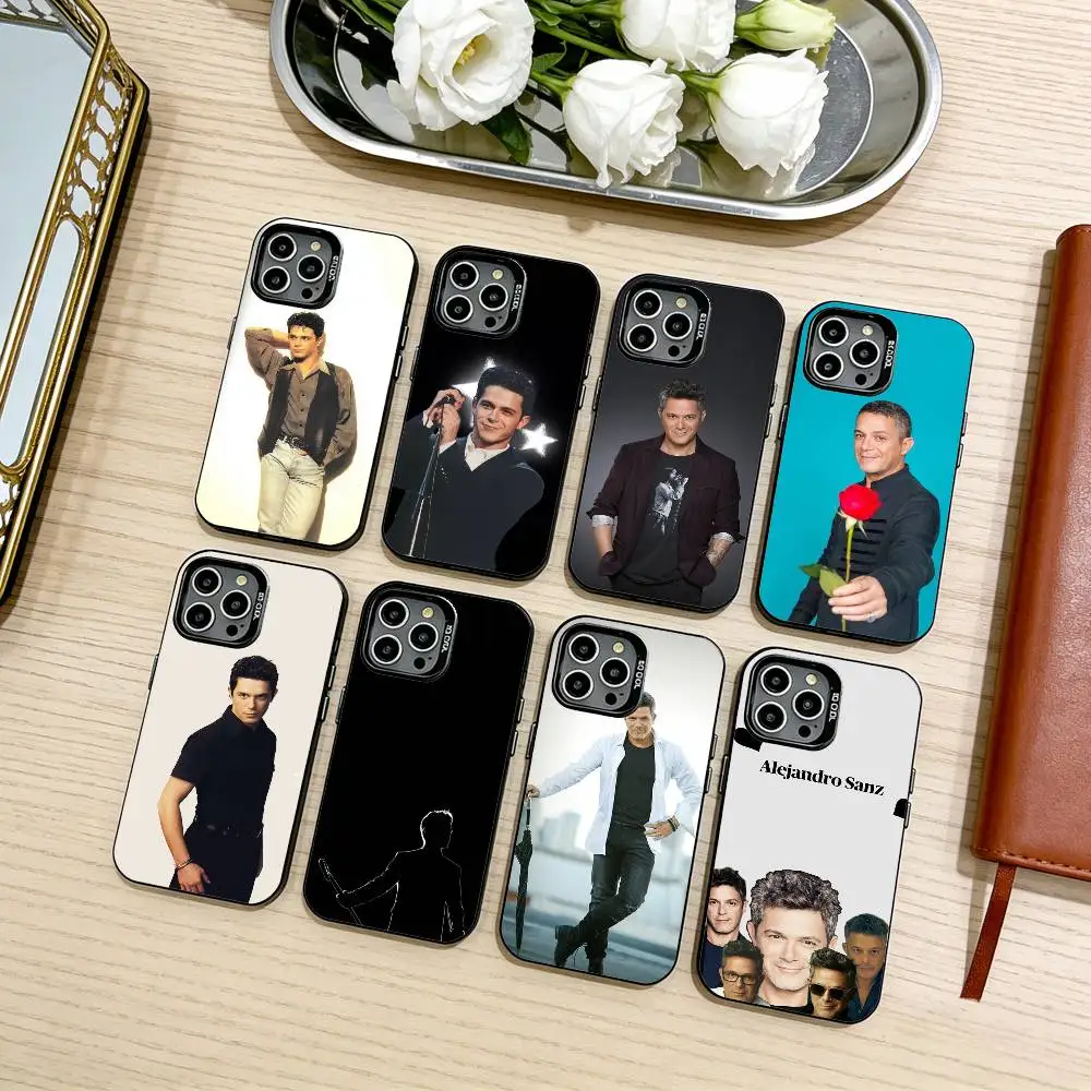 

Singer Alejandro Sanz Phone Case For iPhone17,16,15,14,13,12,11 Plus,Pro Max Black Candy silver phone case